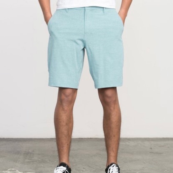 RVCA Hybrid NWT Boardshorts Dual Purpose Trunks Mens Size 30 Seafoam Green - Picture 2 of 13